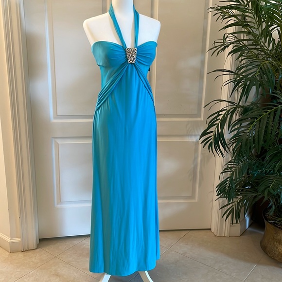 Robe De Soirée Mary L Couture Noire - Taille 6, Encolure Halter, Neuf Sans étiquettes